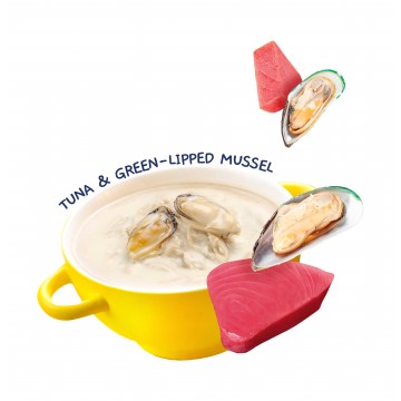Moochie Pouch Creamy Broth Tuna & Mussel 40gx16