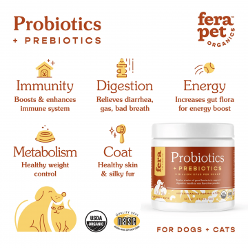Fera Pet Organics Supplement Probiotics+Prebiotics 60 scoops