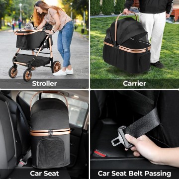 Rubeku Pet Stroller (C303) Khaki/Black