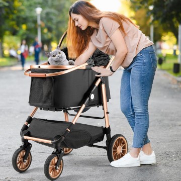 Rubeku Pet Stroller (C303) Khaki/Black