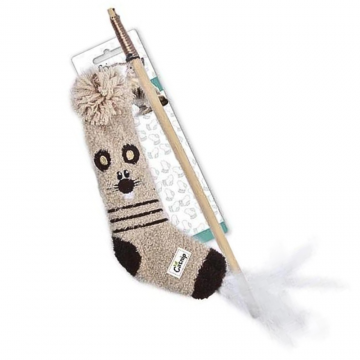 AFP Toy Sock Cuddler Wand Mouse Catnip & Silvervine