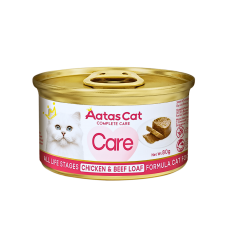 Aatas Cat Complete Care Chicken & Beef Loaf 80g x24, AAT3010 Carton (24 Cans), cat Wet Food, Aatas, cat Food, catsmart, Food, Wet Food