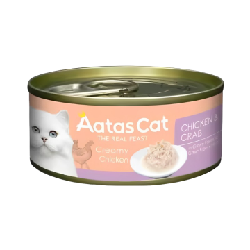 Aatas Cat Creamy Chicken & Crab 80g Carton (24 Cans)