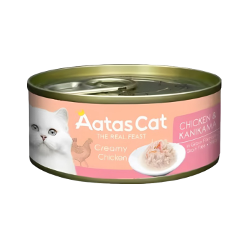 Aatas Cat Creamy Chicken & Kanikama 80g Carton (24 Cans)