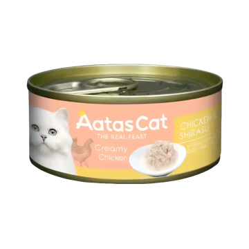 Aatas Cat Creamy Chicken & Shirasu 80g Carton (24 Cans)