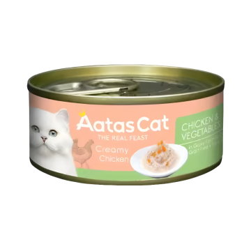 Aatas Cat Creamy Chicken & Vegetables 80g Carton (24 Cans)