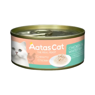 Aatas Cat Creamy Chicken & Whitefish 80g Carton (24 Cans)