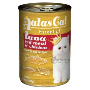 Aatas Cat Essential Tuna Red Meat & Chicken 400g Carton (24 Cans)