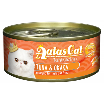 Aatas Cat Tantalizing Tuna & Okaka 80g Carton (24 Cans)