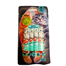 Agogo Liquid Treat Salmon 12gx5sticks, CB-0083, cat Treats, Agogo, cat Food, catsmart, Food, Treats