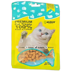 Agogo Treat Premium Grade Salmon Jerky Bites 50g, CB-0095 (3 Packs), cat Treats, Agogo, cat Food, catsmart, Food, Treats