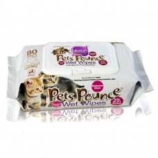 Pets Pounce Wet Wipes Pets Sanitizer Non-Alcohol 80 Sheet, BI-PPWW, cat Wet Wipes, Bioion, cat Grooming, catsmart, Grooming, Wet Wipes