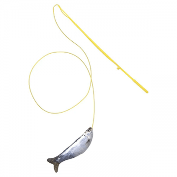 Marukan Toy Matatabi Fishing Rod Sardine
