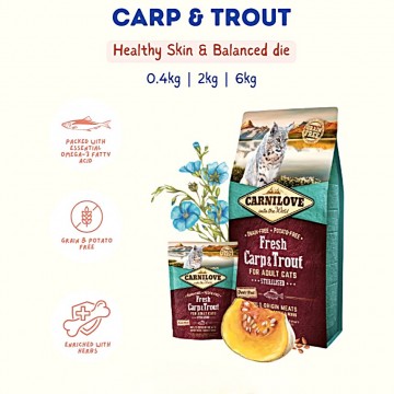 Carnilove Grain-Free Fresh Carp & Trout for Sterile Cats 6kg