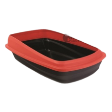 Cat Love Cat Pan with Removable Rim Red & Charcoal Large, 36624, cat Litter Pan, Cat Love, cat Housing Needs, catsmart, Housing Needs, Litter Pan