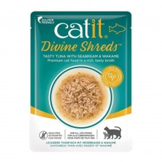 Catit Food Divine Shreds Tuna With Seabream & Wakame 75g/2.6oz 