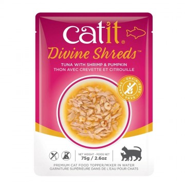 Catit Food Divine Shreds Tuna With Shrimp & Pumpkin 75g/2.6oz (18 packs)