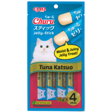 Ciao Stick Tuna Katsuo in Jelly with Added Vitamin and Green Tea Extract 14g x 4pcs (3 Packs), CIS082 (5 Packs), cat Treats, Ciao, cat Food, catsmart, Food, Treats