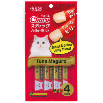 Ciao Stick Tuna Maguro in Jelly with Added Vitamin and Green Tea Extract 14g x 4pcs (3 Packs)