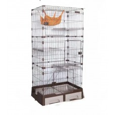 Deluxe Pet Multifunctional Cage Large Brown, CS2022000420, cat Cages, Deluxe, cat Housing Needs, catsmart, Housing Needs, Cages