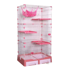 Deluxe Pet Multifunctional Cage Large Pink, CS2022000421, cat Cages, Deluxe, cat Housing Needs, catsmart, Housing Needs, Cages