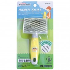 Doggyman Honey Smile Soft Round Tip Slicker Brush, DM-83856, cat Comb / Brush, Doggy Man, cat Grooming, catsmart, Grooming, Comb / Brush