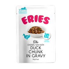 Eries Pouch in Gravy Duck Chunk 85g, QX2085, cat Food, Eries, cat Food, catsmart, Food, Food