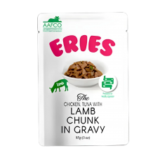 Eries Pouch in Gravy Lamb Chunk 85g, QX2086, cat Food, Eries, cat Food, catsmart, Food, Food