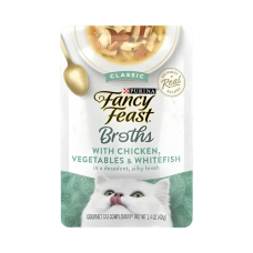 Fancy Feast Broths Classic Chicken, Veg & Whitefish in Silky Broth 40g