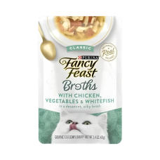 Fancy Feast Broths Classic Chicken, Vegetables & Whitefish in a Decadent Silky Broth 40g