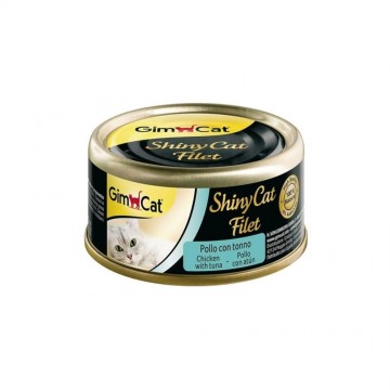 GimCat ShinyCat Filet in Gravy Chicken With Tuna 70g (24 Cans)