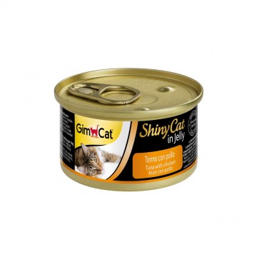GimCat ShinyCat In Jelly Tuna and Chicken 70g (24 Cans)