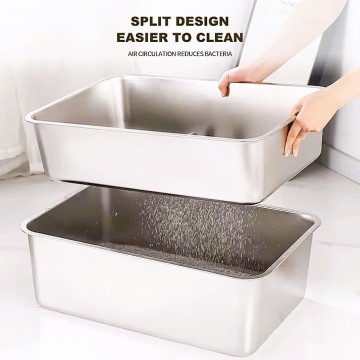 Rubeku Litter Box w/Sift Stainless Steel