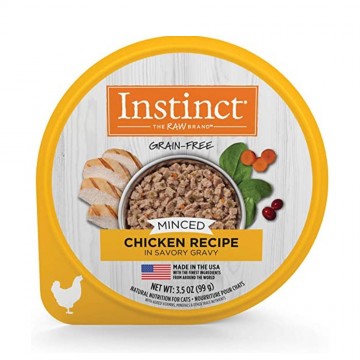 Instinct Grain-Free Minced Recipe With Real Chicken Wet Food Cup 3.5oz (6 Cups)