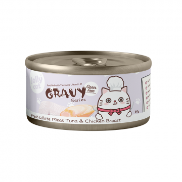 Jollycat Gravy Series Fresh White Meat Tuna And Chicken Breast 80g (24 cans)