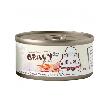 Jollycat Gravy Series Fresh White Meat Tuna, Shrimp And Calamari 80g (24 cans)