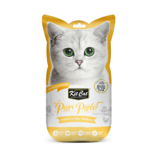 Kit Cat Purr Puree Chicken & Fiber (Hairball) 15g x 4pcs, KC-881, cat Treats, Kit Cat, cat Food, catsmart, Food, Treats