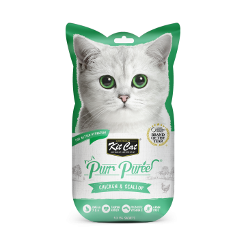 Kit Cat Purr Puree Chicken & Scallop 15g x 4pcs (3 Packs)