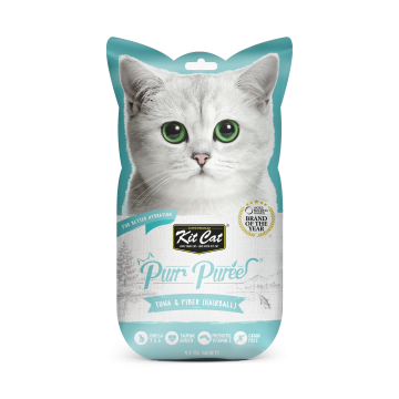 Kit Cat Purr Puree Tuna & Fiber (Hairball) 15g x 4pcs (3 Packs)