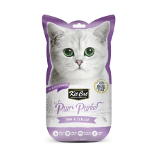 Kit Cat Purr Puree Tuna & Scallop 15g x 4pcs (3 Packs), KC-867 (4 Packs), cat Treats, Kit Cat, cat Food, catsmart, Food, Treats