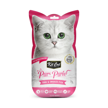 Kit Cat Purr Puree Tuna & Smoked Fish 15g x 4pcs (3 Packs)