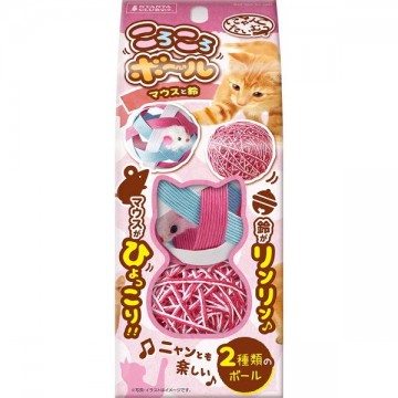Marukan Toy Nyanko Time Rolling Ball Mouse & Bell