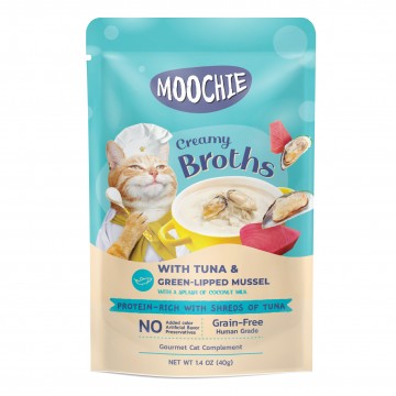 Moochie Pouch Creamy Broth Tuna & Mussel 40gx16