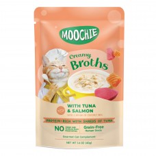 Moochie Pouch Creamy Broth Tuna & Salmon 40g, MC-1991, cat Wet Food, Moochie, cat Food, catsmart, Food, Wet Food