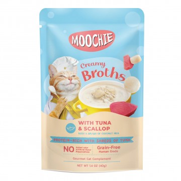 Moochie Pouch Creamy Broth Tuna & Scallop 40gx16