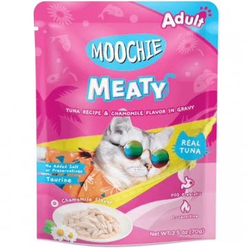 Moochie Pouch Meaty Tuna & Chamomile In Gravy 70gx12