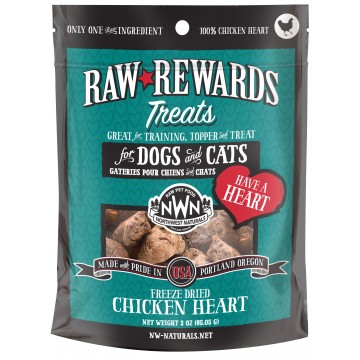 Northwest Raw Rewards Treats Chicken Heart 3oz