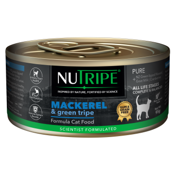 Nutripe Pure Gum and Grain Free Mackerel and Green Tripe 95g (6 cans)