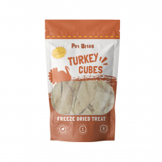 Pet Bites Freeze Dried Turkey Cubes 48g, PB43714, cat Treats, Pet Bites, cat Food, catsmart, Food, Treats