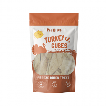 Pet Bites Freeze Dried Turkey Cubes 48g
